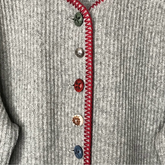 Geiger of Austria Wool Jacket Austrian Wool Sweater Cardigan Grey Multi Button - Picture 6 of 13